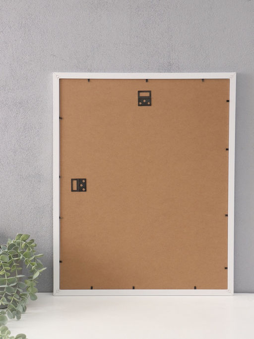 Фоторамка для фото 40×50 см, с паспарту (30×40 см), Anna, МДФ, белый (пластиковый экран)