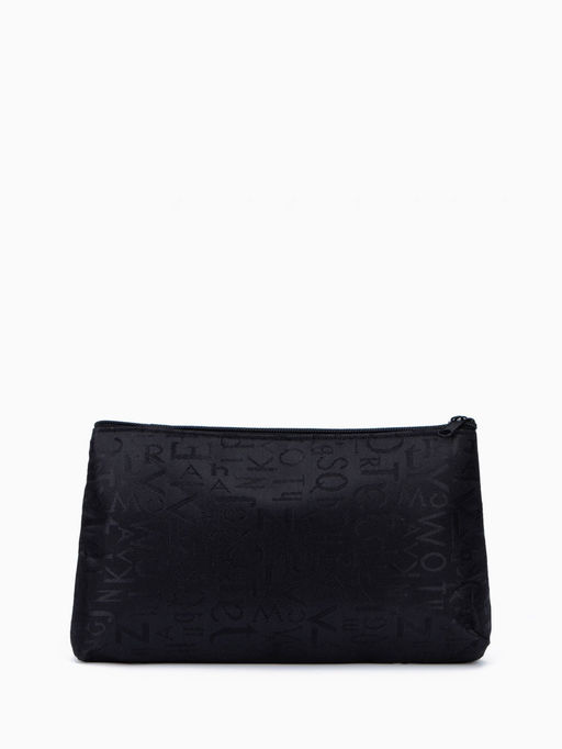 Косметичка-пенал на молнии, маленькая, с буквами, чёрная