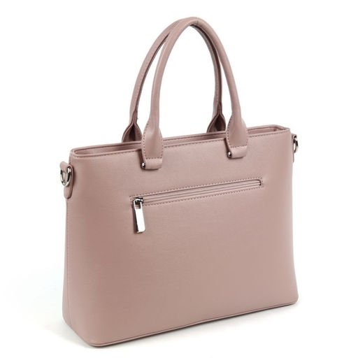 Женская деловая сумка с двумя отделениями на молниях из эко кожи 893053 Лайт Пинк - Cidirro фото 3