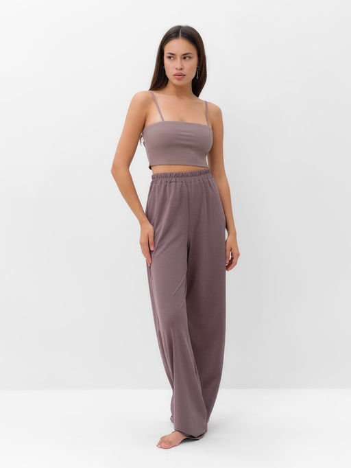 Костюм женский (рубашка, брюки, топ) KAFTAN Base, размер 50, кофейный
