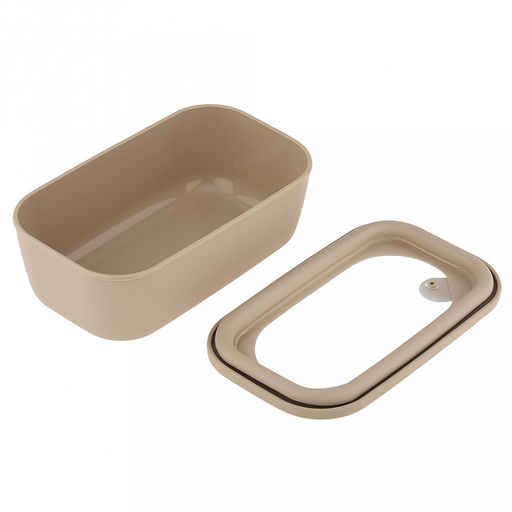 Контейнер для продуктов пластмассовый Нео 0,9л, 21x12,5x7см, прямоугольный, герметичный, с крышкой, латте, клапан для выпуска пара, подходит для СВЧ (Россия) - Домашняя мода фото 7