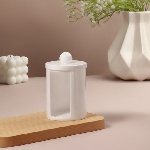 Цена за 2 шт. Органайзер для ватных дисков, с крышкой, d=6.7×11 см, белый