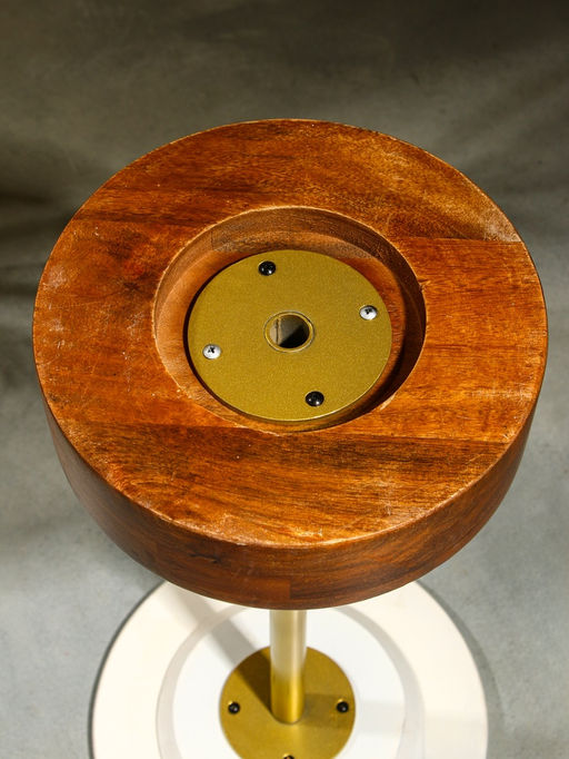 Столик кофейный, 30×30×55 см, манговое дерево, алюминий, мрамор