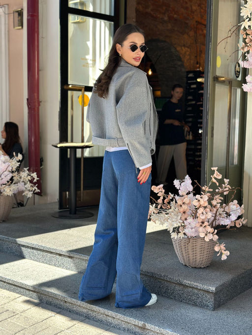 Куртка AURA 7048-170 серый меланж