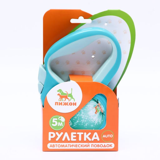 Рулетка Пижон с прорезиненной ручкой, 5 м, до 25 кг, трос, бирюзово-зелёная  фото 5