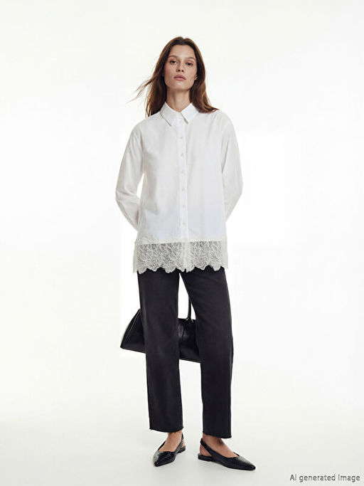 Dantel Detayl? Kad?n G?mlek Tunik