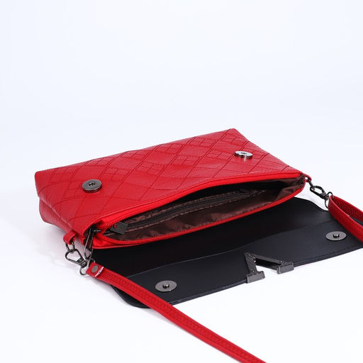 Сумка-клатч на магните, длинный ремень, цвет красный - Simaland фото 7