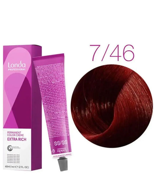 Стойкая краска 7/46 блонд медно-фиолетовыйй LondaColor