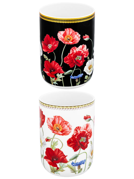 Набор кружек 2 пр. 400 мл 11,5*7,5*10,5 cм Маки + Маки на черном - Elan gallery фото 5