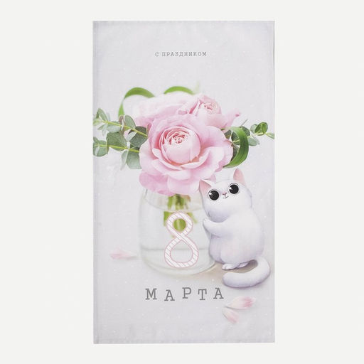 Полотенце Котики 40?73 см, 100% хлопок, саржа 190 г/м?