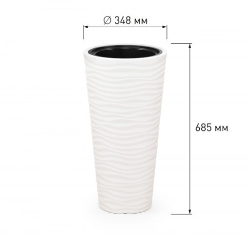 Кашпо "Оазис" 43л (со вставкой 10л) белый М8078