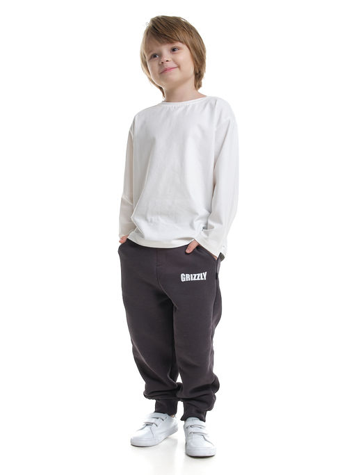 Брюки для мальчика штаны спортивные 22-7682 темный графит - Mini maxi фото 12