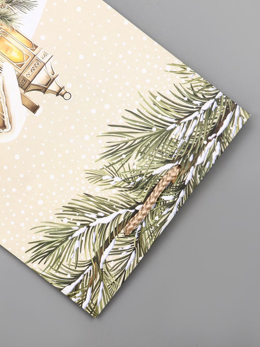 Цена за 2 шт. Пакет подарочный новогодний ламинированный, «Новогодний дом», 18×10×22.3 см