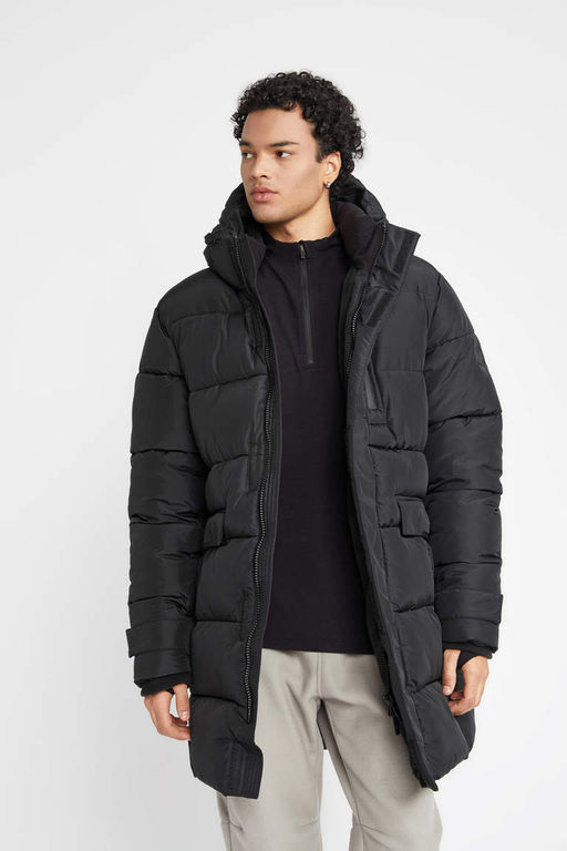 Парка-пуховик из шелковой ткани с водоотталкивающим эффектом DeFactoFit и капюшоном  фото 6