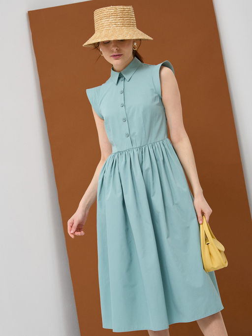 Платье хлопок OD-796-1 св.зеленое OD-796-1