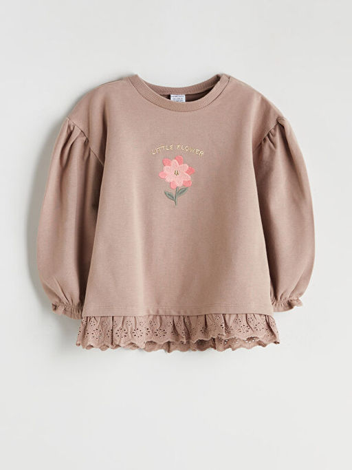 Bisiklet Yaka K?z Bebek Sweatshirt ve Tayt