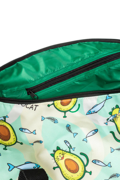 Спортивная сумка Банан Авокоты зеленый фон