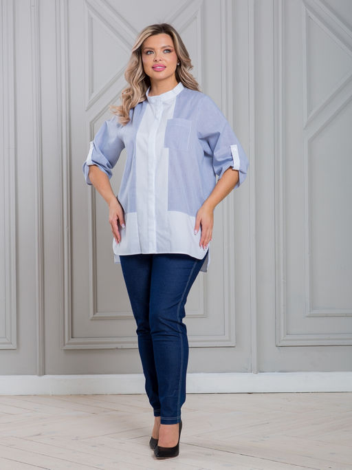 Блузка 1472 в стиле колорблок - Novita фото 6