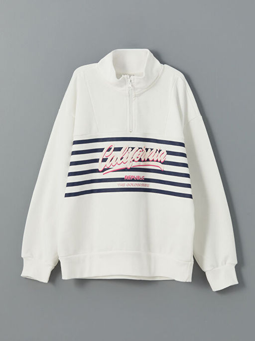 Dik Yaka K?z ?ocuk Sweatshirt