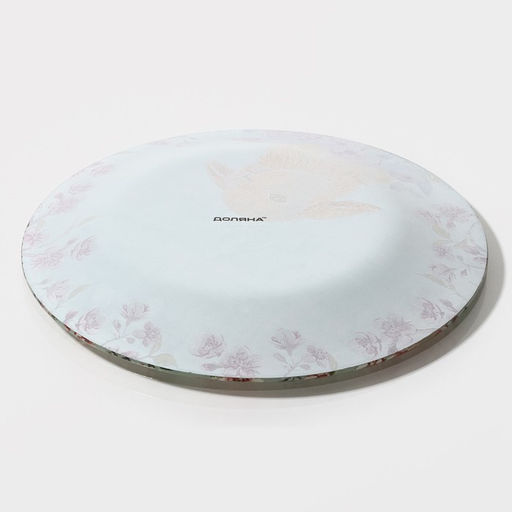 Тарелка стеклянная десертная Доляна Кролик, d=20 см  фото 19