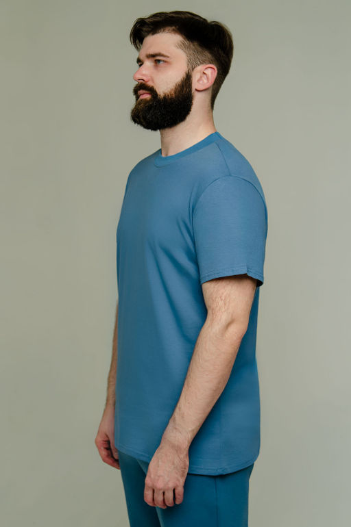 Арт. 61112/4 Футболка мужская однотонная 48-58 (6 шт) Цвет:темно-синий - Идеал фото 4