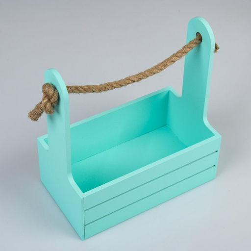 Набор кашпо деревянных 2 в 1 (251530; 211223 см) Dear, ручка канат, мята - Дарим красиво фото 3