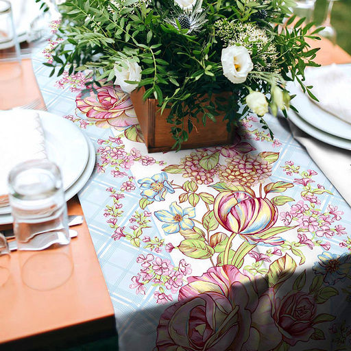 Дорожка столовая, сервировочная 50х180см "Нежность", хлопок "Премиум" 236г/м2, упаковка классическая 28х41см, "Домашняя мода" (Россия)