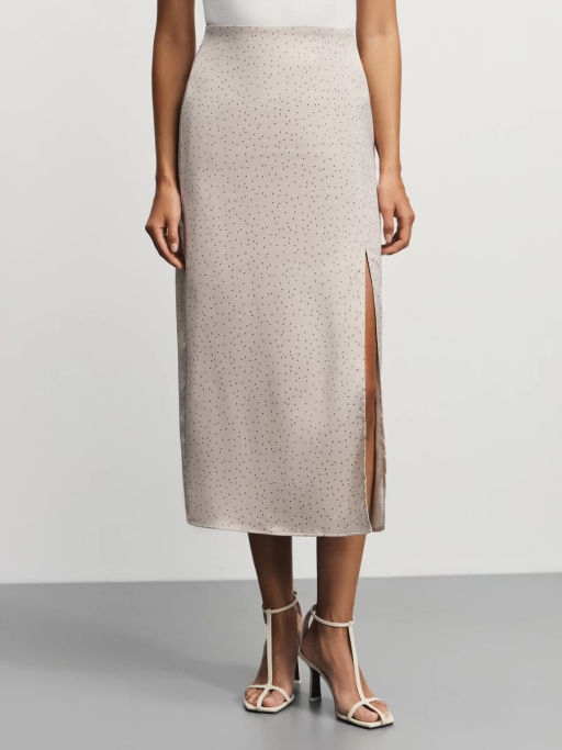 Атласная юбка миди с разрезом / Zarina  фото 3