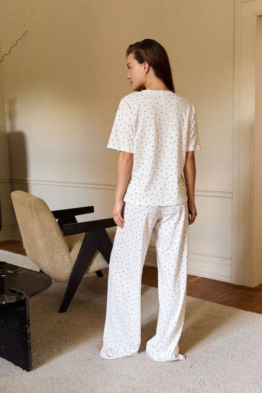 Пижама с брюками хлопковая Сердце