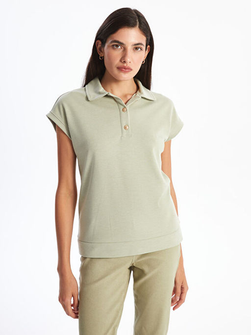 Polo Yaka Dokulu Kad?n Ti??rt