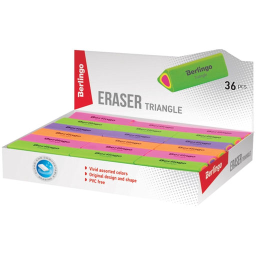 Цена за 36 шт. Ластик Triangle, треугольный, термопластичная резина, 44×15×15 мм