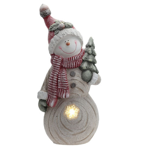 Фигурка декоративная "Снеговик" с подсветкой (АААх3, н/п) , L25 W15 H54 см, 2в.
