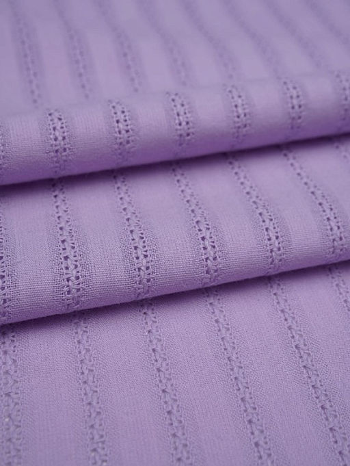 Фактурный хлопок Мережка-полоска цв.Лавандовый, ш.1.45м, батист, хлопок-100%, 100гр/м.кв - Купава фото 5