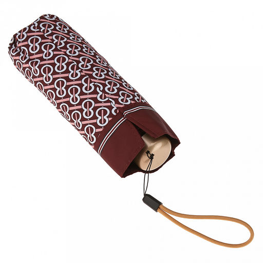 Зонт-мини механический Орнамент ткань эпонж (полиэстер) + черное УФ-покрытие, 6 лучей, д/купола 90см, 5 сложений, 17см в сложенном виде, механизм против ветра, пластмассовая ручка, цвет терракотовый, 225гр (Китай) - Домашняя Мода фото 8