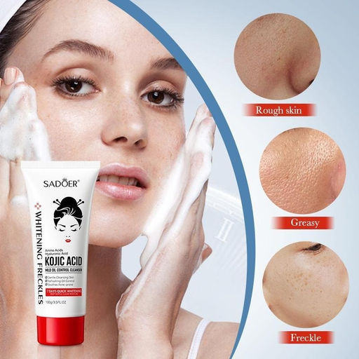 SADOER Мягкое осветляющее и очищающее средство для лица с койевой кислотой 100г  фото 3
