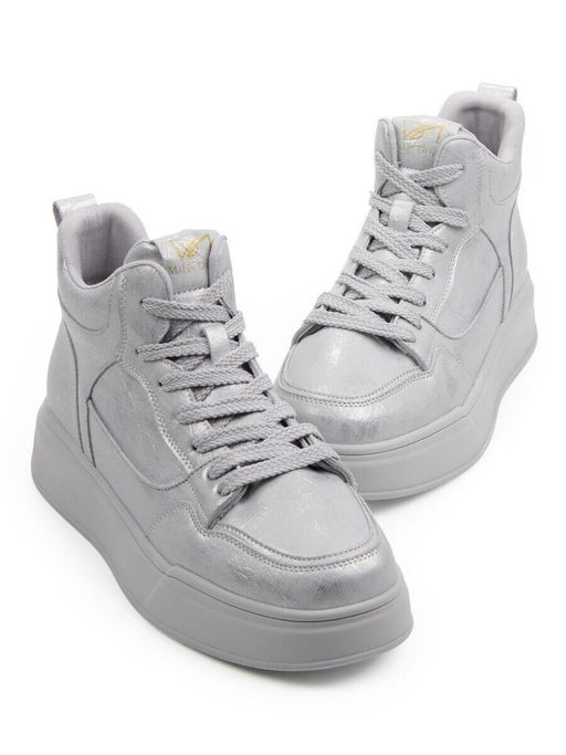 01-A324-6B GRAY/LT. BLUE Ботинки демисезонные женские (натуральная кожа)