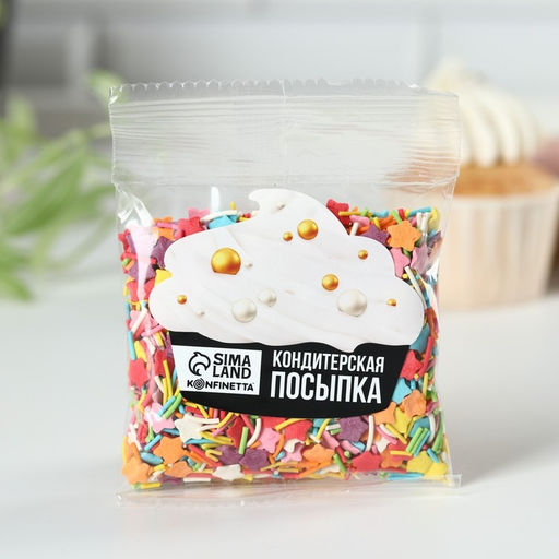 Цена за 2 шт. Кондитерская посыпка для куличей «Светлой Пасхи»: голубая, розовая, зеленая, оранжевая, жёлтая, красная, 50 г.