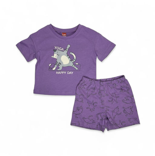 CRB wear / CWKG 50220-45K Пижама для девочки (футболка, шорты), Сиреневый/ex. Cherubino