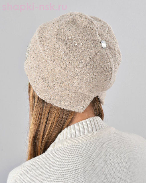 Букле пайетка вышивка Шапка флис (56-58)