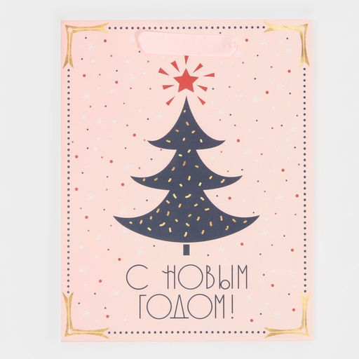 Цена за 2 шт. Пакет подарочный новогодний ламинированный «Салют», MS 18 х 23 х 10 см