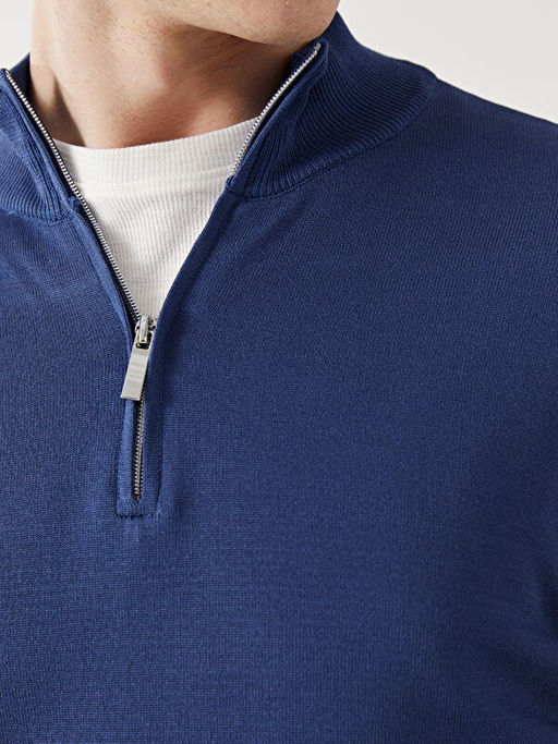 Dik Yaka Uzun Kollu Erkek Triko Kazak