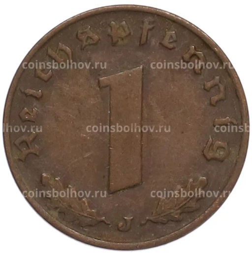 Монета 1 рейхспфенниг 1938 года J Германия