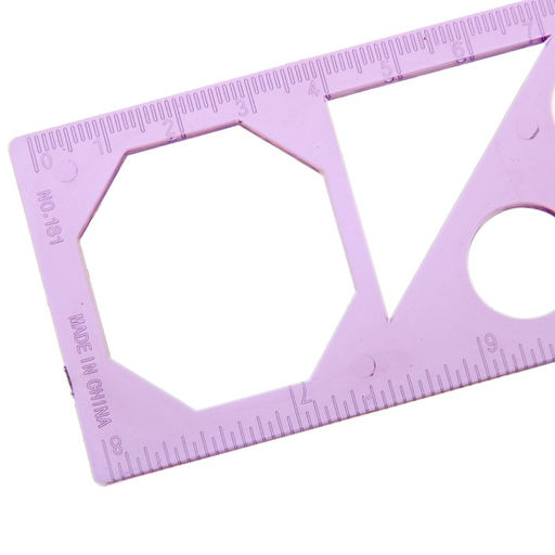 Цена за 12 шт. Линейка трафарет - транспортир, 3 в 1, 20 см, тонированная, флуоресцентная, МИКС - Calligrata фото 4