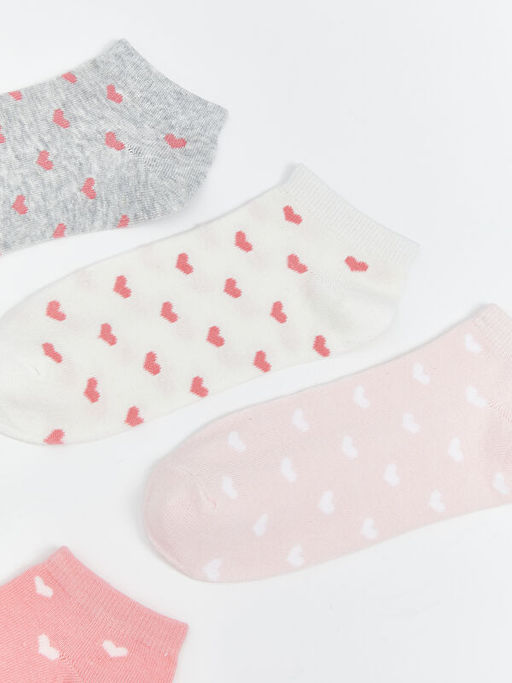 Kalp Desenli Kad?n Patik ?orap 5li