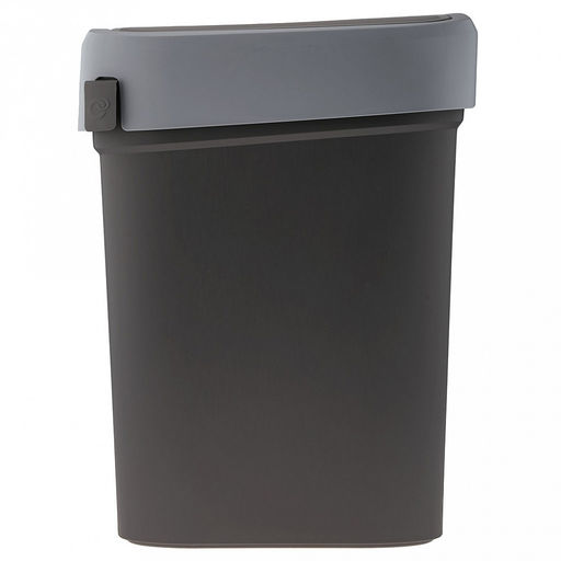 Ведро для мусора с плавающей крышкой пластмассовое Smart Bin 25л, 33,3х26,9х45,7см, с креплением для мусорных пакетов, серый, Econova (Россия) - Домашняя мода фото 4