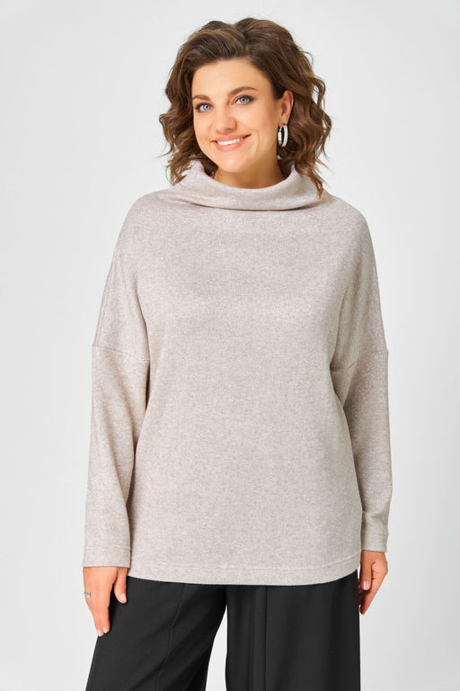 Джемпер Bliss 0858 бежевый с люрексом  фото 6