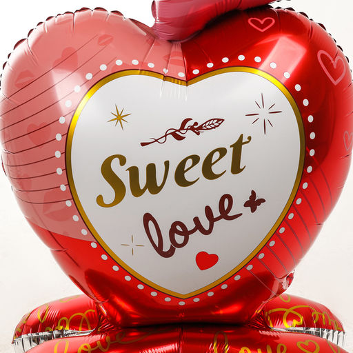 Воздушный шар фольгированный 61" «Сердца для любимой», на подставке
