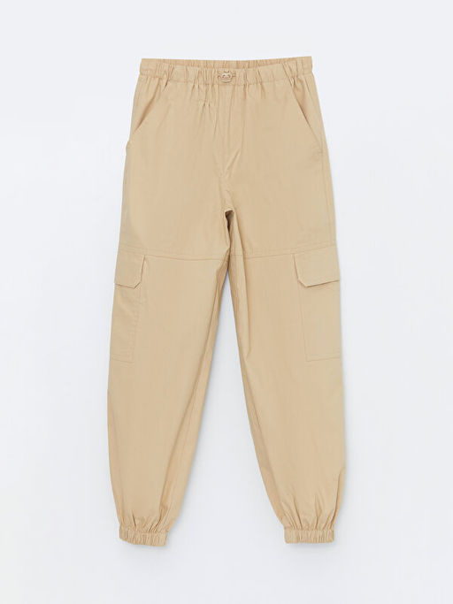 Beli Lastikli K?z ?ocuk Kargo Jogger Pantolon