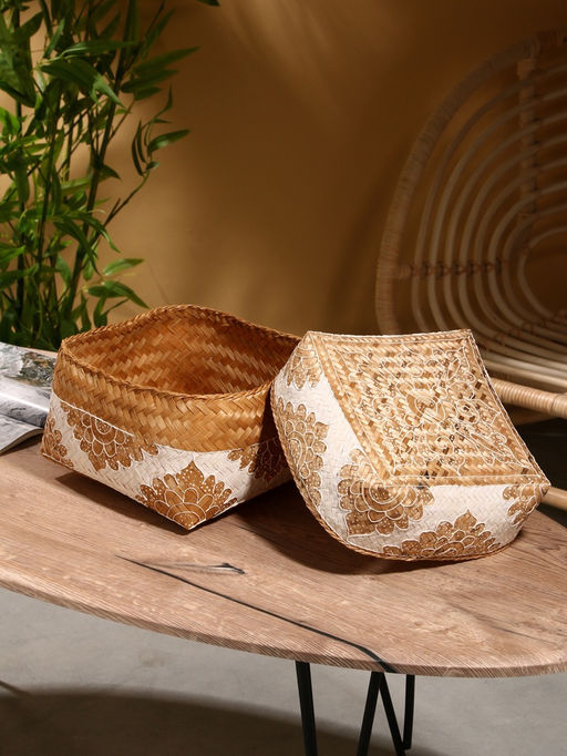 Корзинка плетёная «Манадо», 24×24×15 см, бамбук, светлая