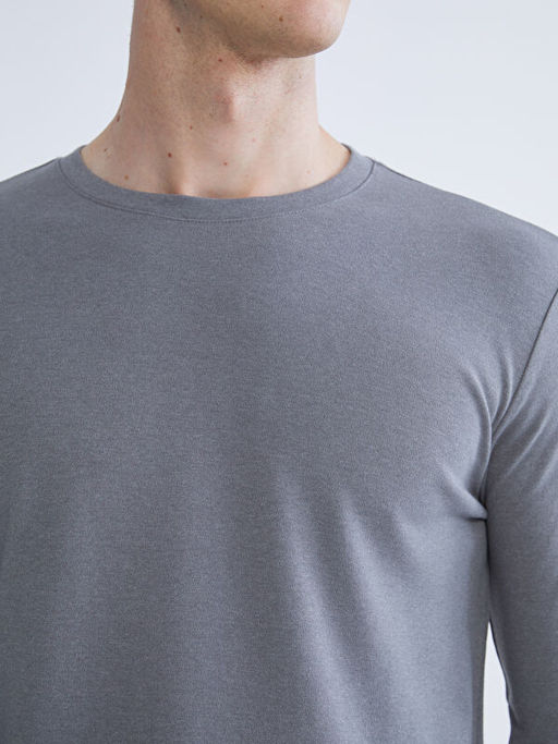 Bisiklet Yaka Uzun Kollu Erkek Ti??rt